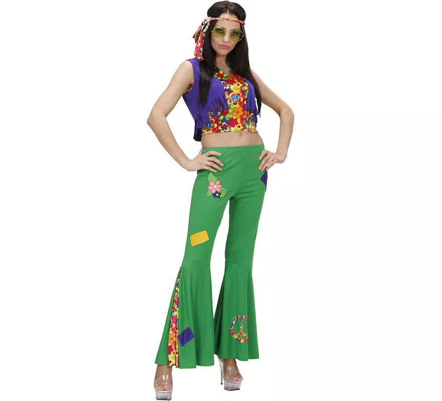 Translation missing: fr.Disfraz de Hippie verde para mujer