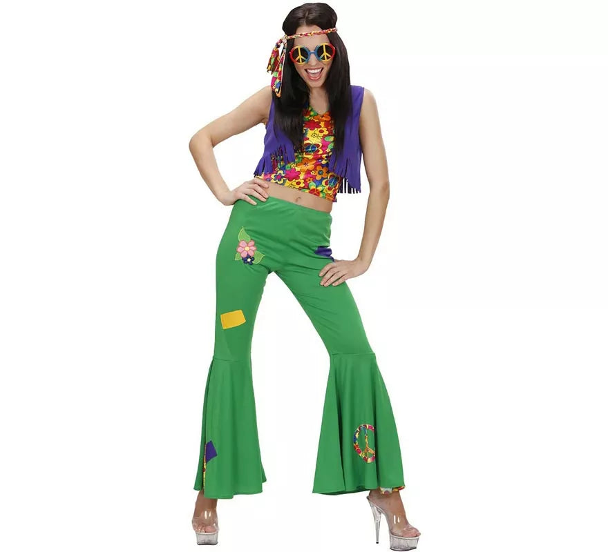 Translation missing: fr.Disfraz de Hippie verde para mujer
