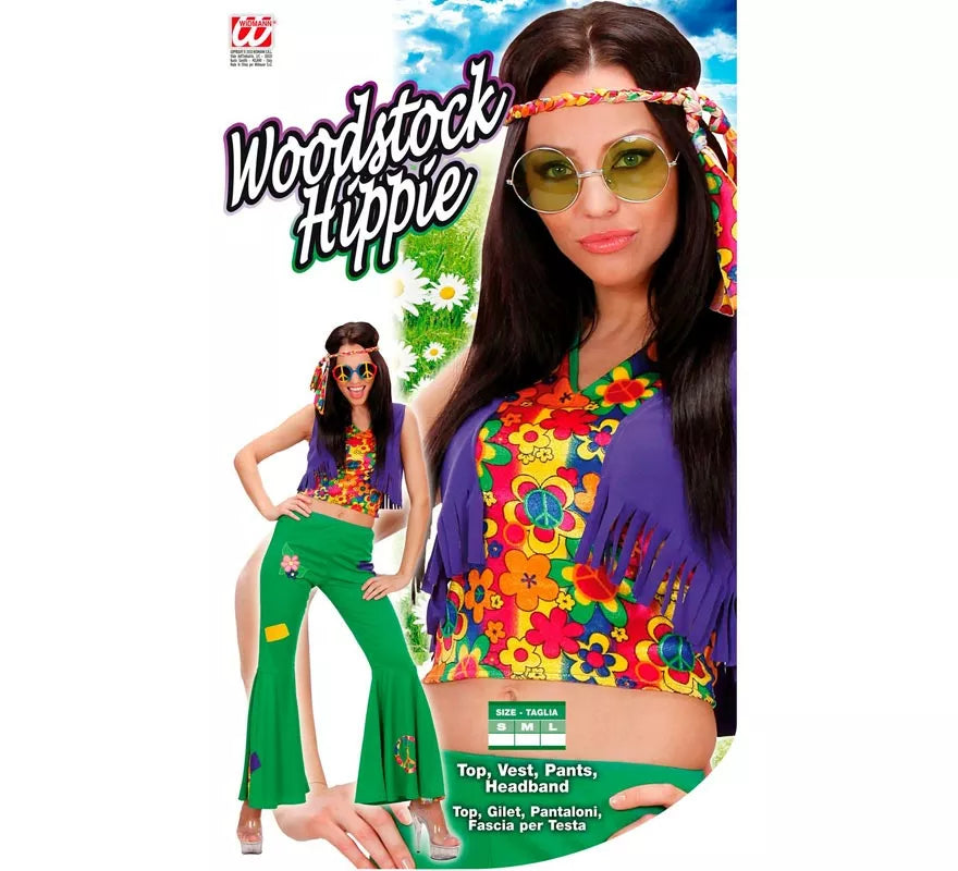 Translation missing: fr.Disfraz de Hippie verde para mujer