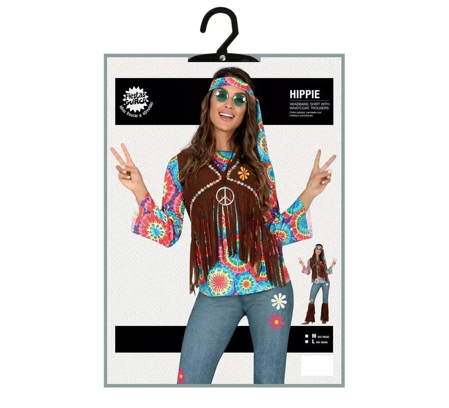 Translation missing: fr.Disfraz de Hippy con Chaleco para mujer