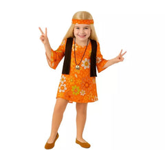Déguisement hippie avec des fleurs pour fille