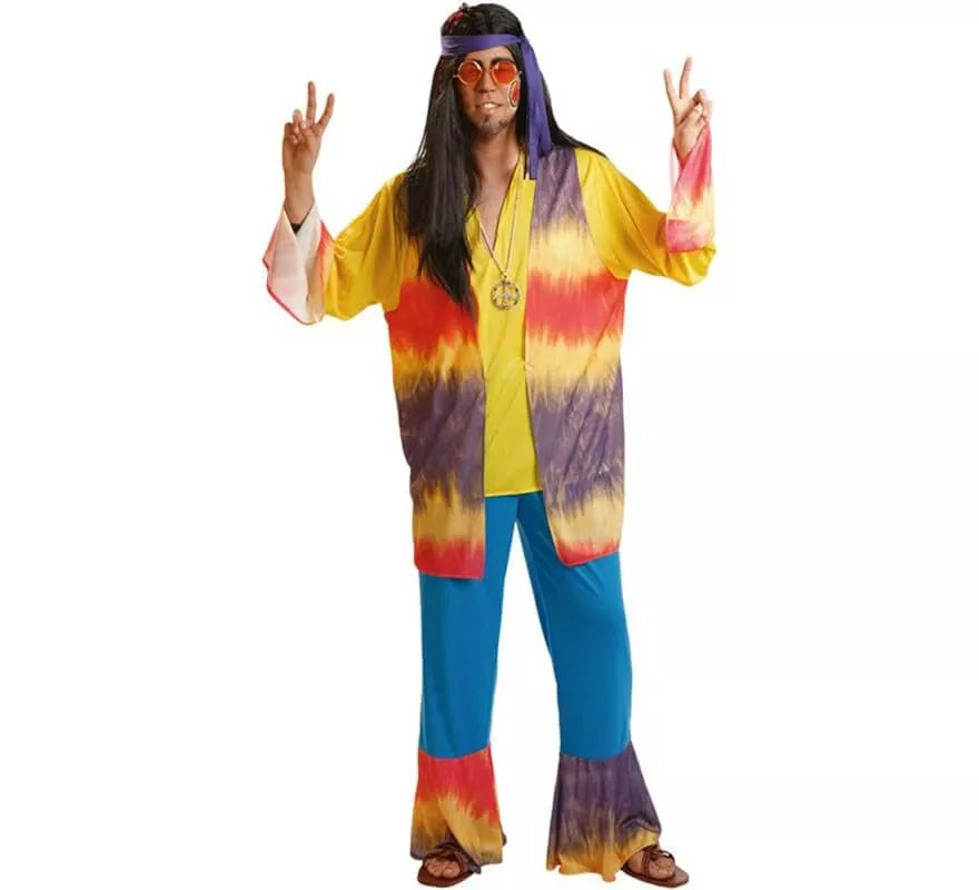 Translation missing: fr.Disfraz de Hippy Multicolor para hombre