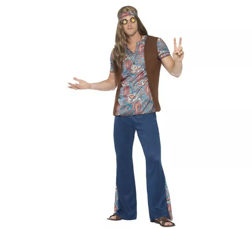 Translation missing: fr.Disfraz de Hippy Multicolor para hombre