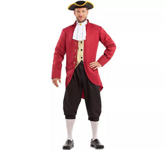 Colonial homme rouge costume et hommes noirs