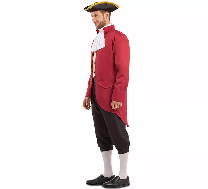 Translation missing: fr.Disfraz de Hombre Colonial rojo y negro para hombre