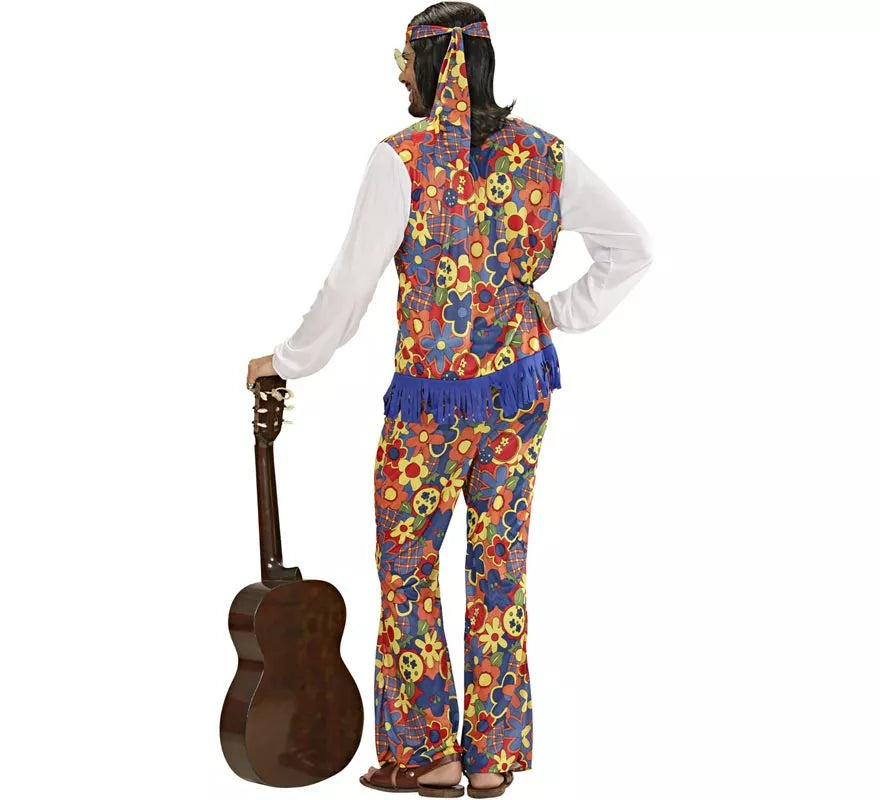 Translation missing: fr.Disfraz de Hombre Hippie con cinta y medallón para hombre