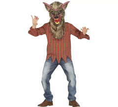 Déguisement loup-garou avec crocs garçon