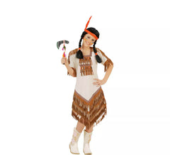 Costume indien avec robe beige pour fille
