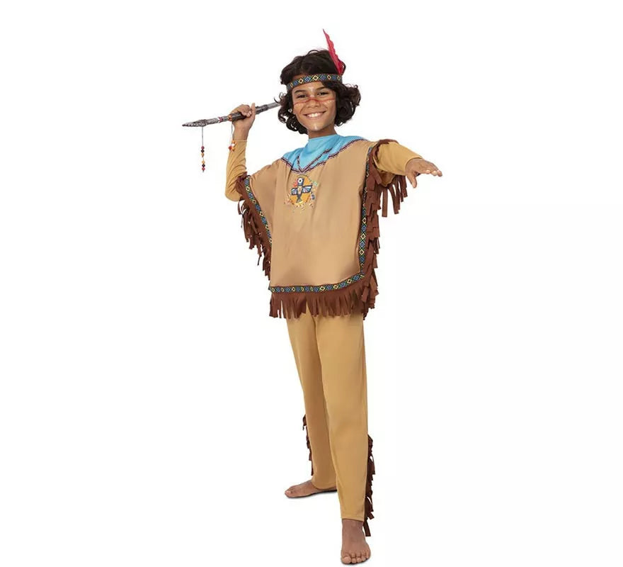 Translation missing: fr.Disfraz de Indio Apache con tocado para niño
