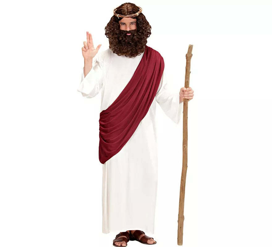 Translation missing: fr.Disfraz de Jesús El Mesías o Profeta con bastón para hombre
