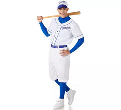 Déguisement joueur de baseball blanc et bleu homme