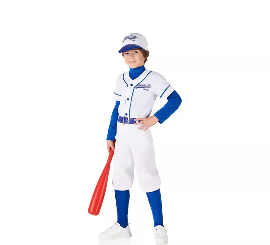 Translation missing: fr.Disfraz de Jugador de Béisbol blanco y azul para niños