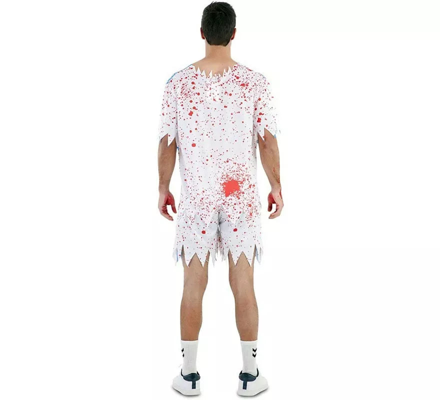 Translation missing: fr.Disfraz de Jugador de Fútbol Zombie blanco para hombre