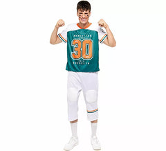 Costume de joueur de rugby vert et blanc pour homme