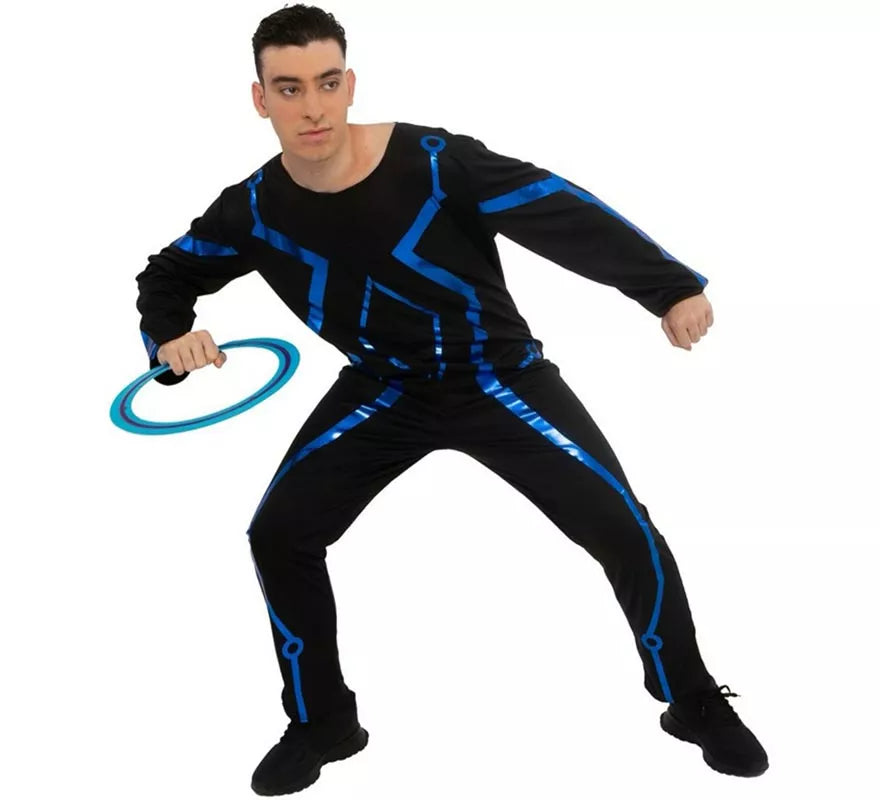 Translation missing: fr.Disfraz de Jugador videojuegos negro y azul para hombre