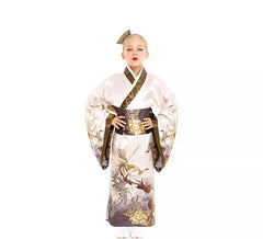 Costume de kimono japonais traditionnel de couleur pastel pour fille