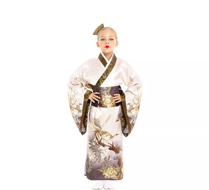 Disfraz de Kimono Japonés Tradicional color pastel para niña