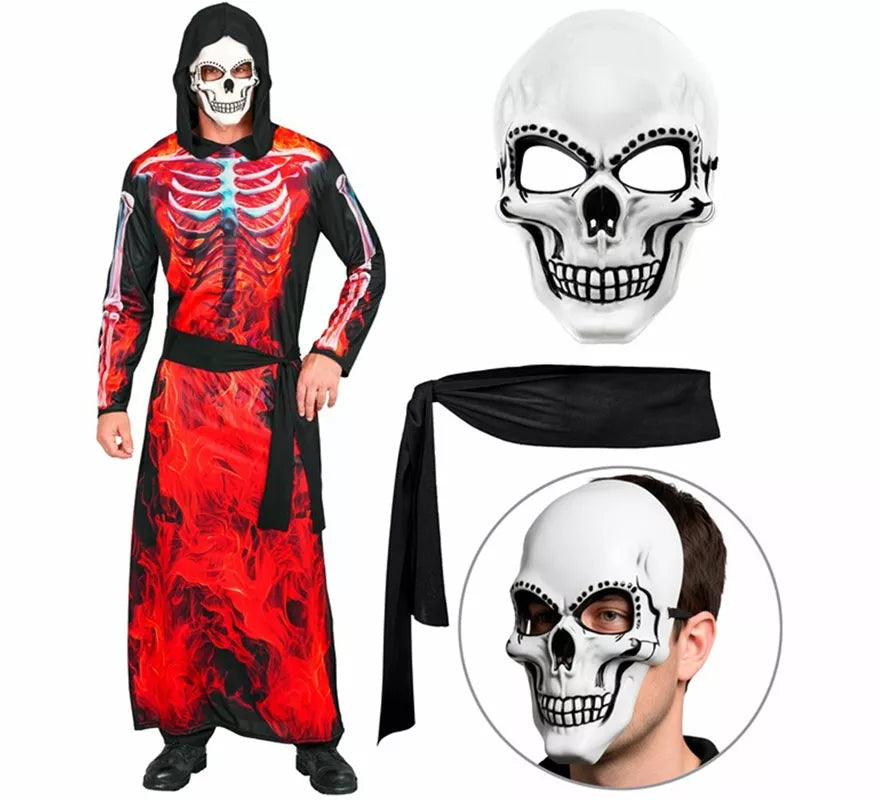 Translation missing: fr.Disfraz de la Muerte Ardiente con Máscara para hombre