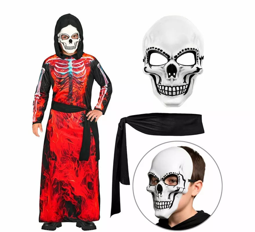 Translation missing: fr.Disfraz de la Muerte Ardiente con Máscara para niños