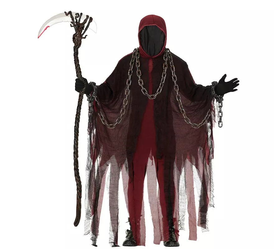 Translation missing: fr.Disfraz de La Muerte Mística rojo para adulto