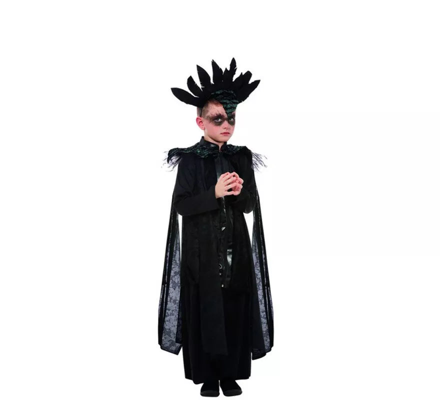 Translation missing: fr.Disfraz de la Príncipe Cuervo Elegante negro para niño