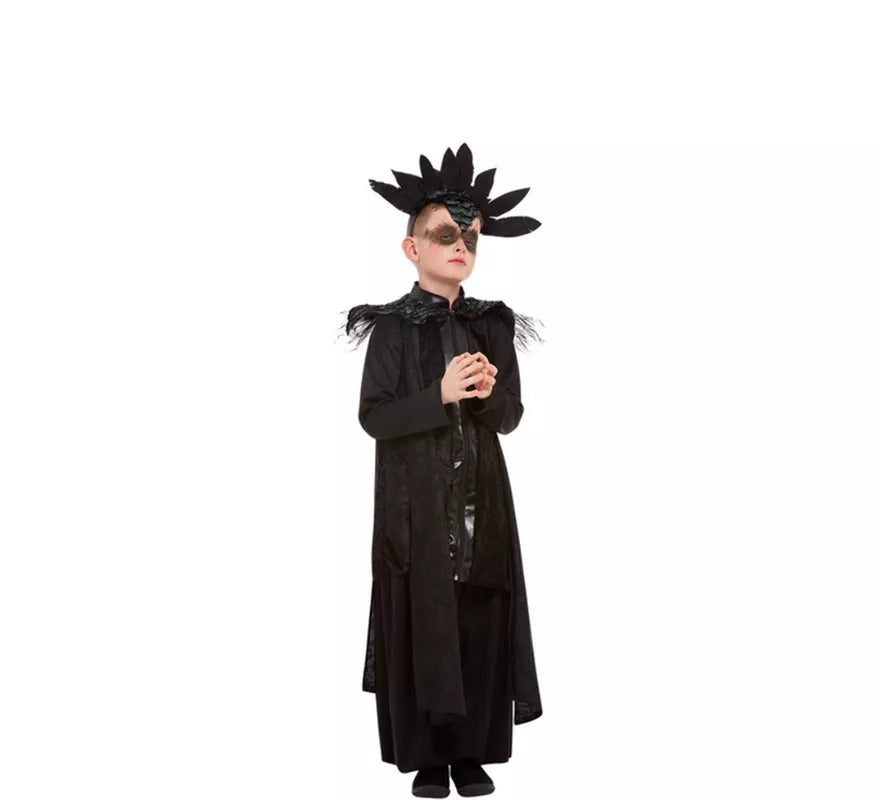 Translation missing: fr.Disfraz de la Príncipe Cuervo Elegante negro para niño