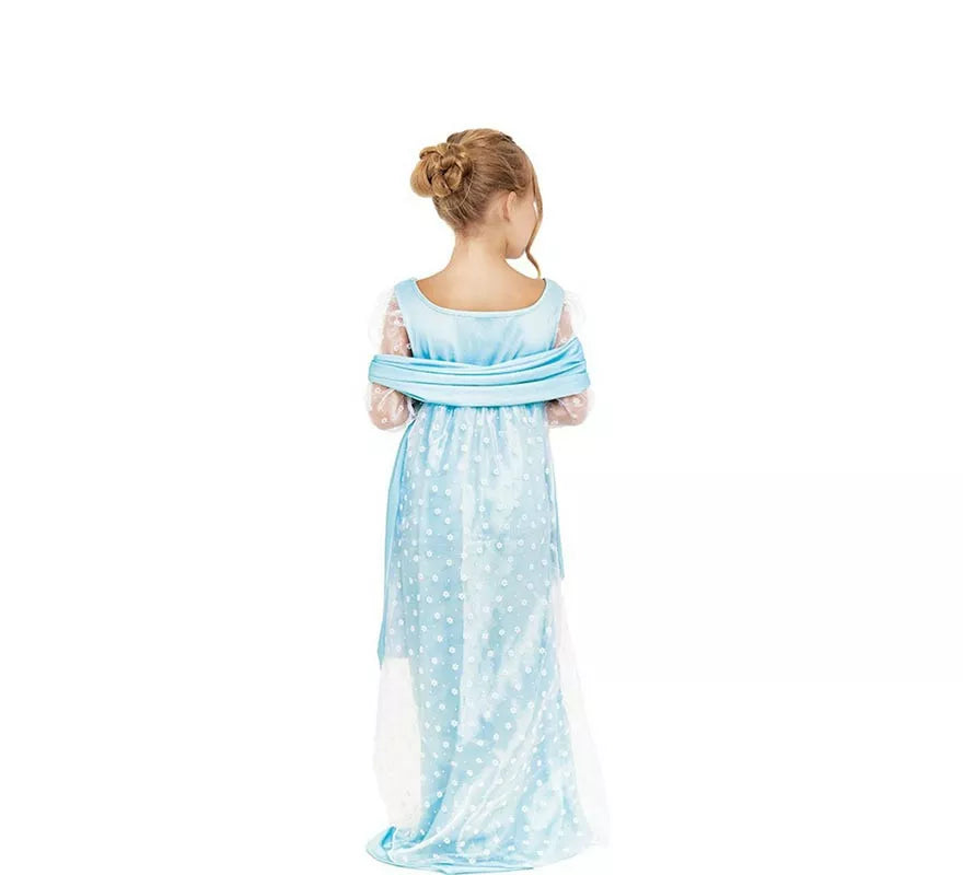 Disfraz de Lady Inglesa azul celeste para niña