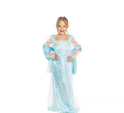 Disfraz de Lady Inglesa azul celeste para niña