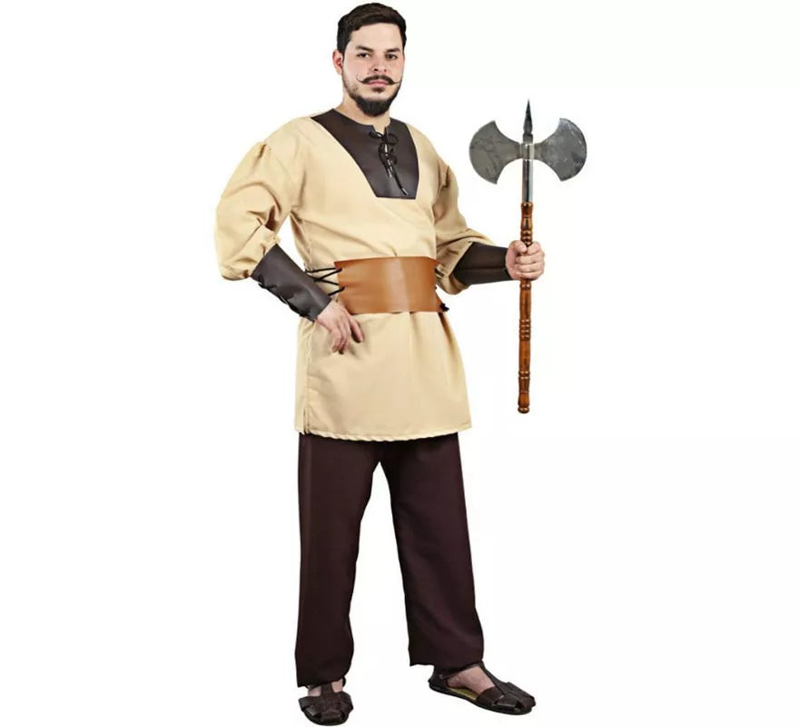 Translation missing: fr.Disfraz de Leñador Medieval con cinturón para hombre