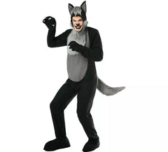 Costume de loup à fourrure noir pour homme