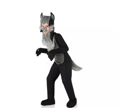Déguisement loup noir à fourrure enfant