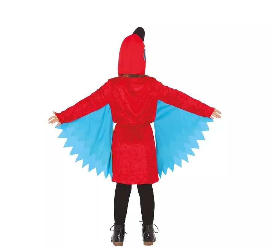 Disfraz de Loro Rojo para niña
