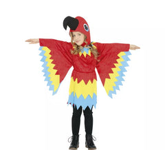 costume rouge perroquet pour les filles