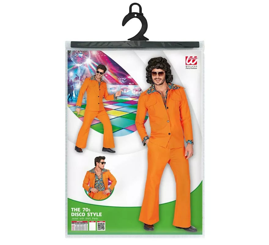 Translation missing: fr.Disfraz de los años 70 Disco naranja para hombre