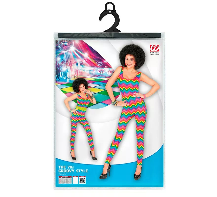 Translation missing: fr.Disfraz de los Años 70 Ondas multicolor para mujer
