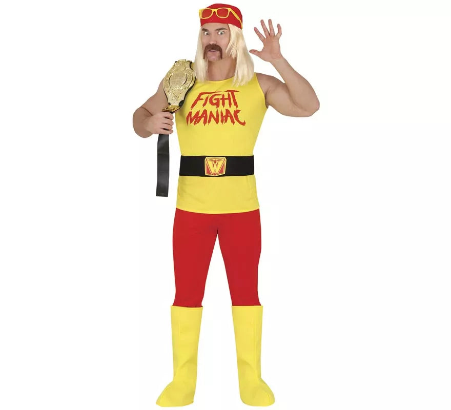 Translation missing: fr.Disfraz de Lucha libre Amarillo para hombre