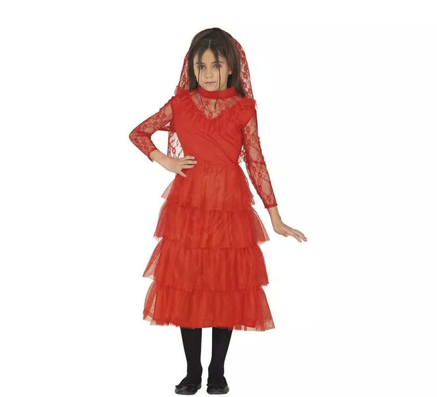 Translation missing: fr.Disfraz de Lydia Novia rojo Bitelchús para niña