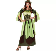 Déguisement médiéval vert dame nature femme
