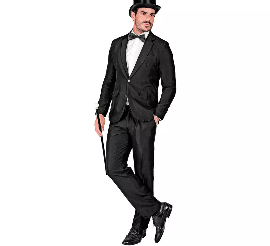 Translation missing: fr.Disfraz de Mafioso elegante negro para hombre