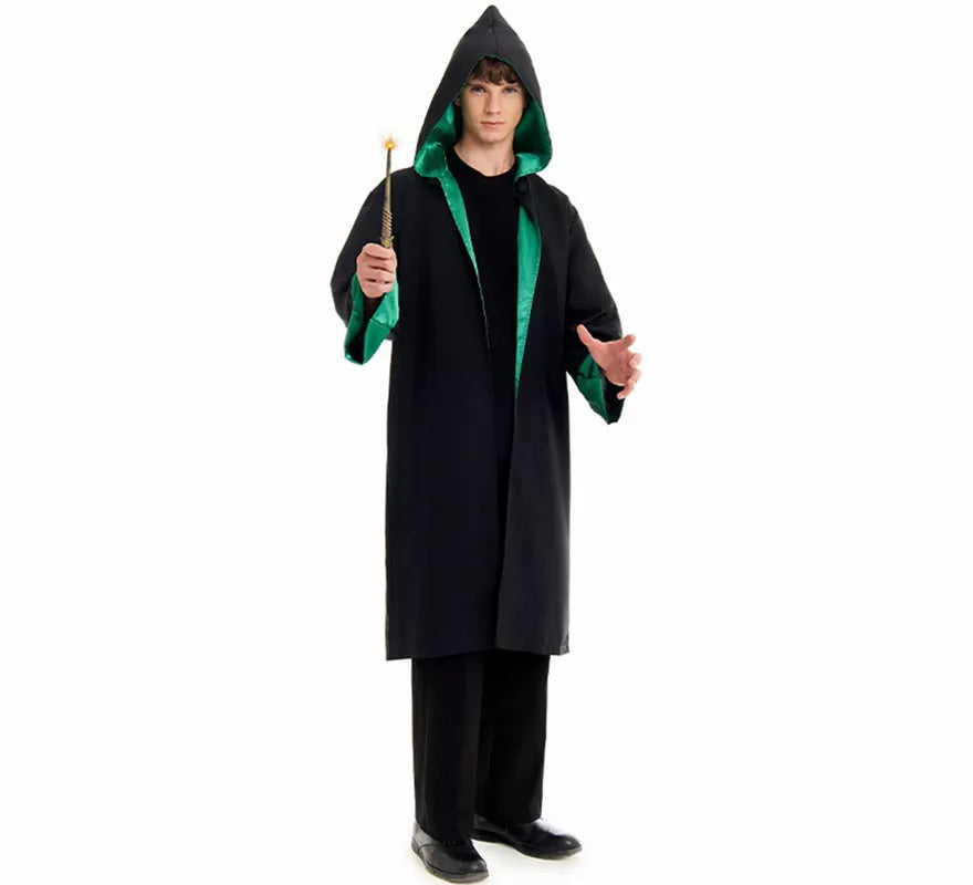 Translation missing: fr.Disfraz de Mago Colegial verde para hombre