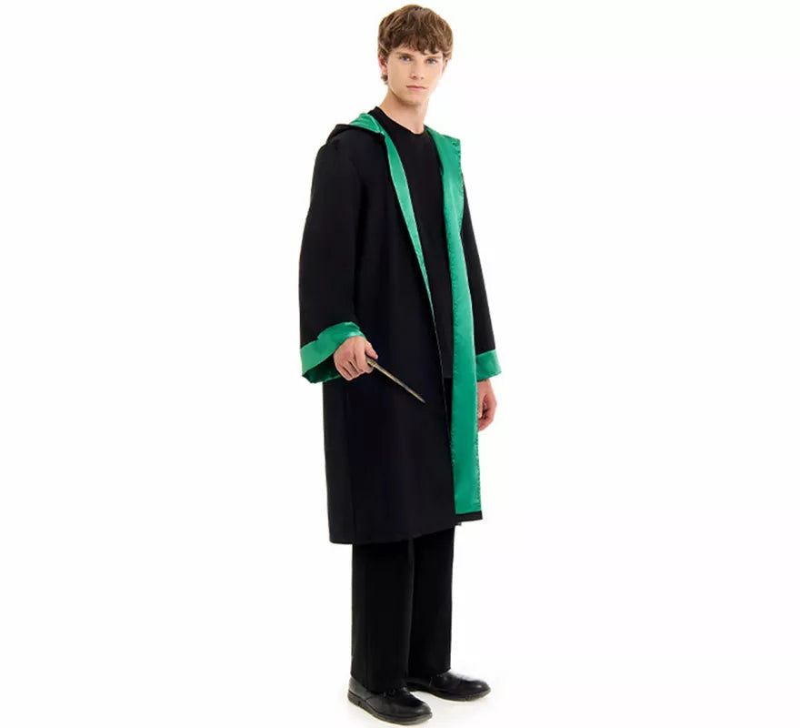 Translation missing: fr.Disfraz de Mago Colegial verde para hombre