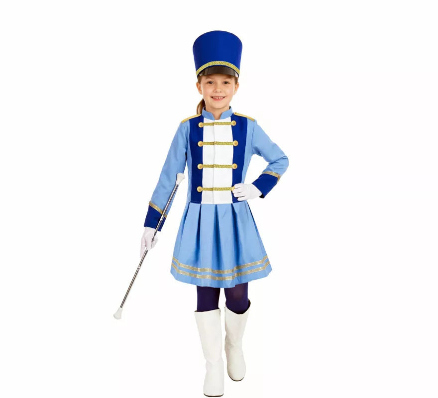 Disfraz de Majorette azul para niña
