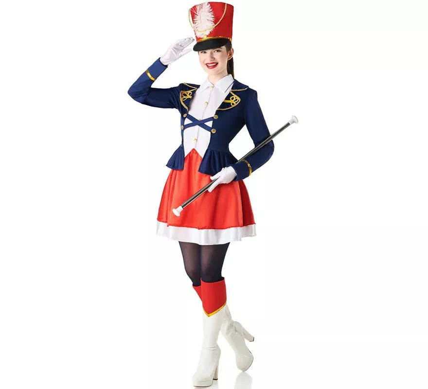 Translation missing: fr.Disfraz de Majorette clásico tricolor para mujer