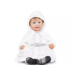 Déguisement Mère Noël blanc avec capuche pour bébé