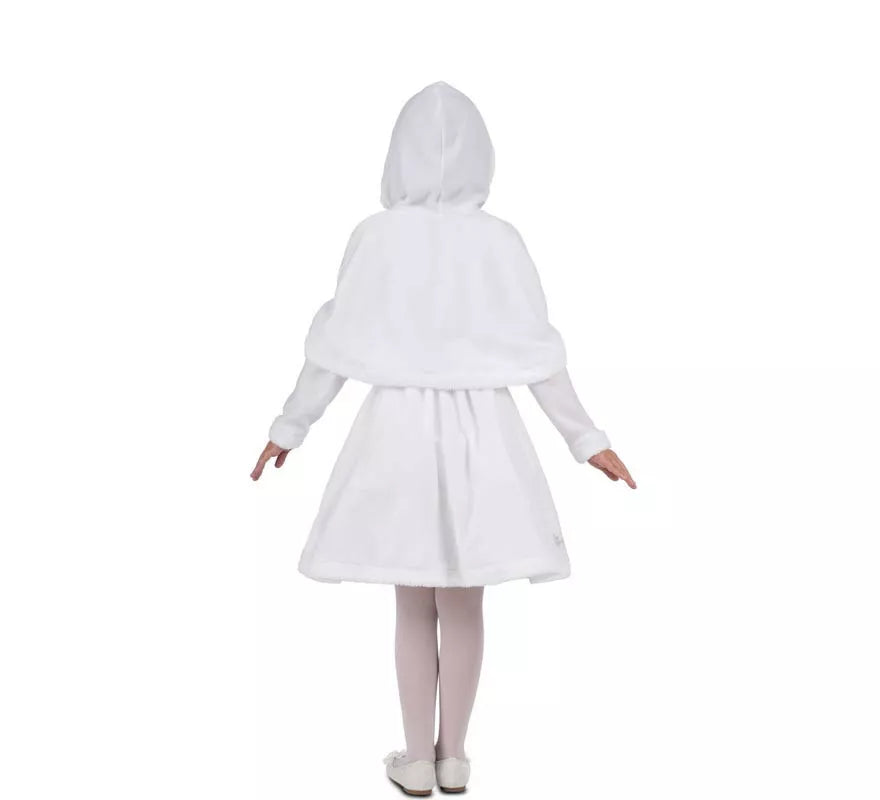 Translation missing: fr.Disfraz de Mamá Noel blanca con capucha para niña