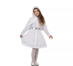 Déguisement Mère Noël blanc avec capuche fille
