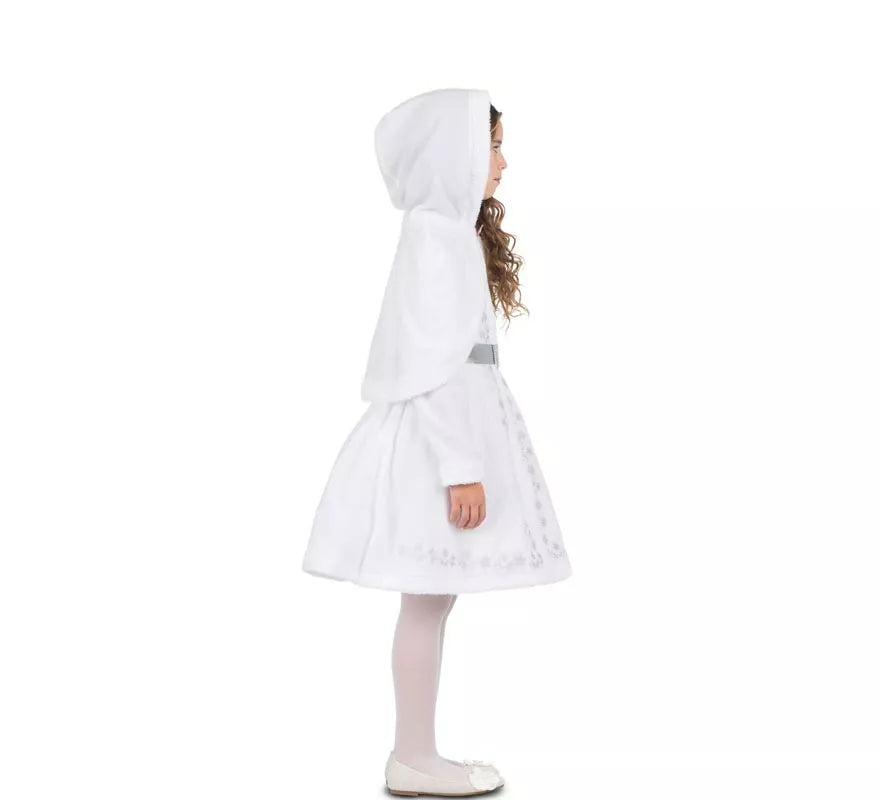 Translation missing: fr.Disfraz de Mamá Noel blanca con capucha para niña