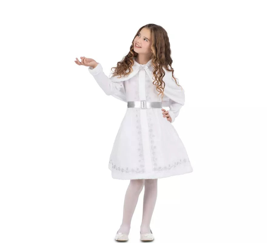 Translation missing: fr.Disfraz de Mamá Noel blanca con capucha para niña