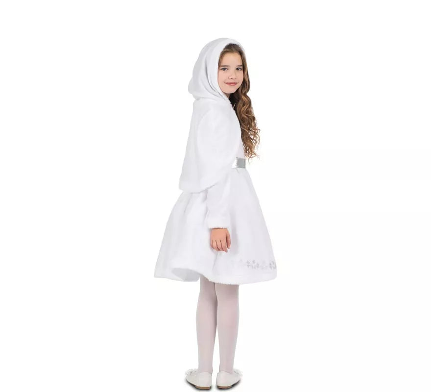 Translation missing: fr.Disfraz de Mamá Noel blanca con capucha para niña