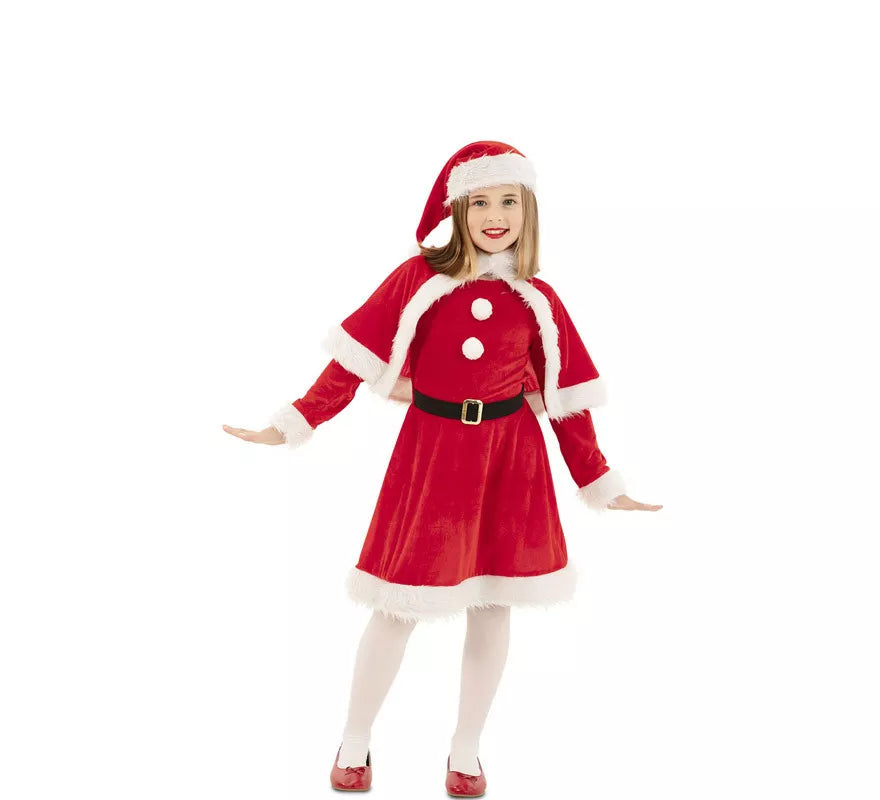 Translation missing: fr.Disfraz de Mama Noel Clásico con gorro para niña